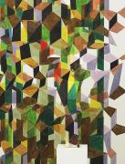 <p>托比亚斯&middot;雷贝格，<em>Winter</em>，2014，纸上水彩，木质展台，雕塑：193 x 30 x 20 cm，绘画：200 x 200 cm，局部</p>
