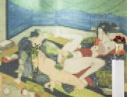 <p>托比亚斯&middot;雷贝格，<em>Utagawa Kunisada Shiko no nagame 1829 I - III</em>，2015，中密度纤维板，亚克力漆，合成物，U盘/数码印刷, 花瓶，350 x 450 cm (壁纸，尺寸可变)</p>
