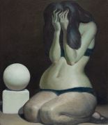 <p isrender="true">王兴伟，<em isrender="true">女人体和几何形体</em>，2011，布面油画，70 x 60 cm</p>
