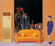 <p isrender="true">王兴伟，<em isrender="true">HELLOHOWMUCH</em>，2001，布面丙烯，277 x 327 cm</p>
