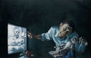 <p isrender="true">王兴伟，<em isrender="true">兔子的证词</em>，1995，布面油画，125 x 200 cm</p>
