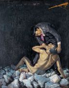 <p isrender="true">王兴伟，<em isrender="true">伤害</em>，1994，布面油画，210 x 170 cm</p>
