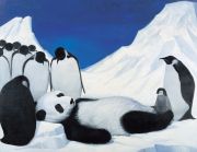 <p isrender="true">王兴伟，<em isrender="true">无题（熊猫之死）</em>，2004，布面油画，154 x 199 cm</p>
