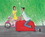 <p isrender="true">王兴伟，<em isrender="true">无题（骑皮箱）</em>，2006，布面油画，135 x 163 cm</p>
