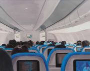 <p>谢南星，<em>等待的剧场</em>，2019，布面油画，80 x 100 cm (左)</p>
