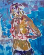 <p>谢南星，<em>解衣肖像</em>，2019，布面油画，110 x 90 cm</p>
