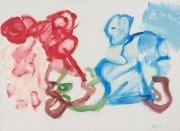 <p>谢南星，<em>画什么？，</em>2017，布面油画，80 x 110 cm，左</p>
